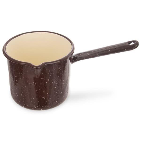 Traditionell stål emaljerad kastrull, 12 cm diameter