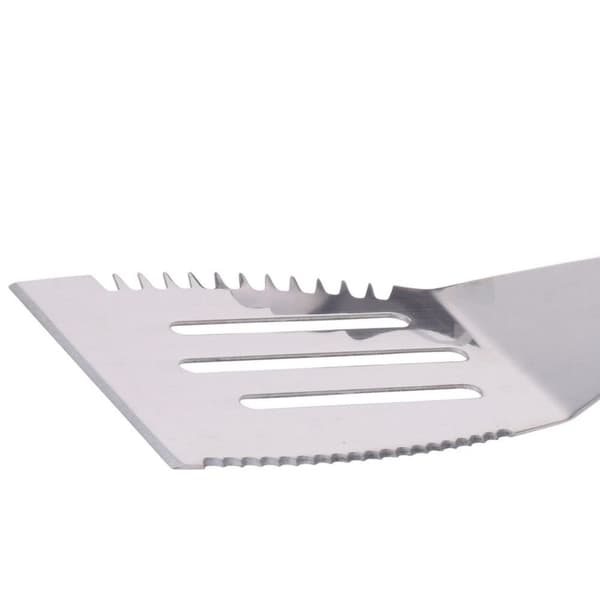 Grillset i rostfritt stål med stekspade, gaffel och tång