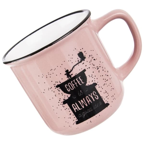Rosa keramikkopp för kaffe och drycker - Unik design