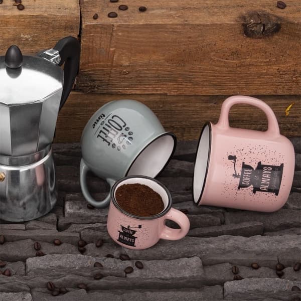 Rosa keramikkopp för kaffe och drycker - Unik design