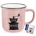 Miniatyrbild 6 av 6: Rosa keramikkopp för kaffe och drycker - Unik design