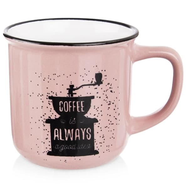Rosa keramikkopp för kaffe och drycker - Unik design
