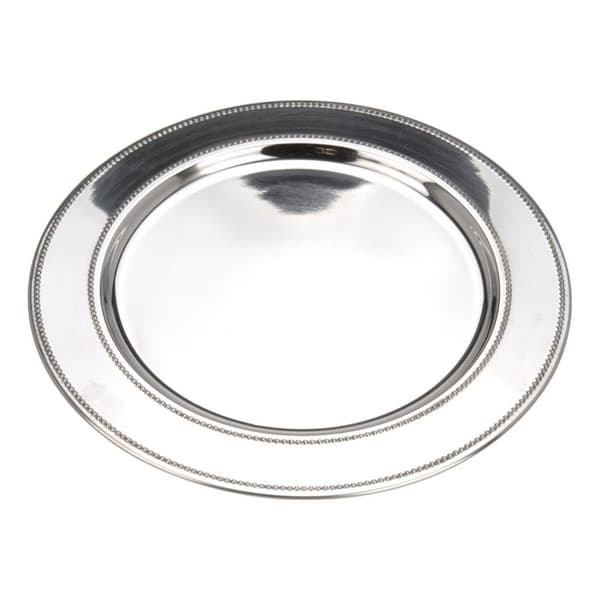 Dekorativt tallriksunderlägg i rostfritt stål, 33 cm, silver