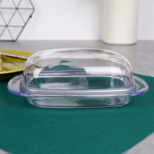 Gjennomsiktig smørbeholder i plast for oppbevaring og servering