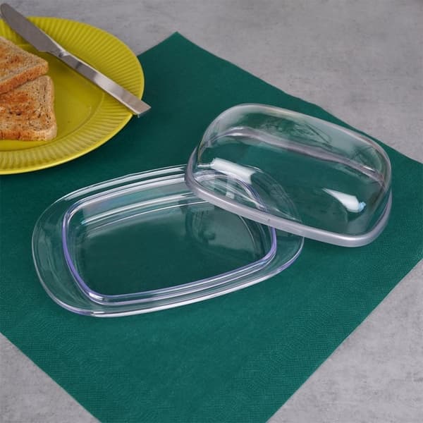 Gjennomsiktig smørbeholder i plast for oppbevaring og servering