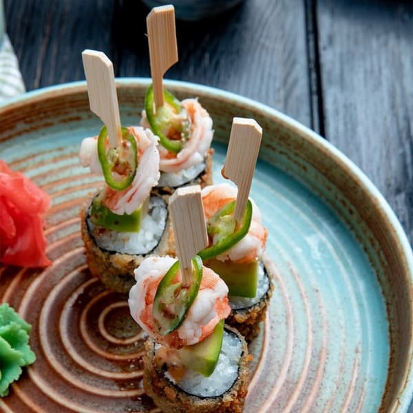 Trätandpetare för snacks, aptitretare och grillspett