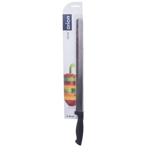 Kagekniv med langt takket blad og ergonomisk håndtag