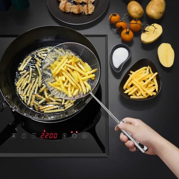 Dørslag i rustfritt stål for stekt mat og dumplings