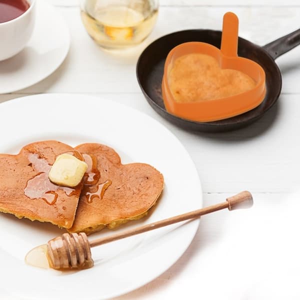 Hjärtformad Silikonform för Ägg & Pannkakor med Handtag