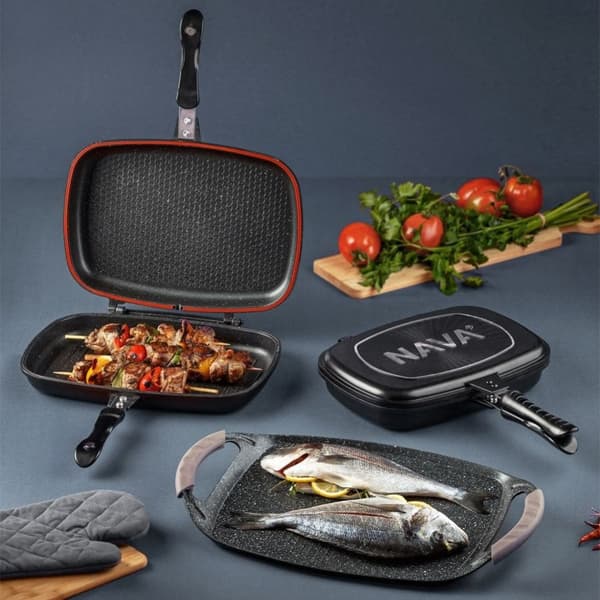 Dubbel-Sidig Stekpanna med Fem-Lagers Non-Stick Granit