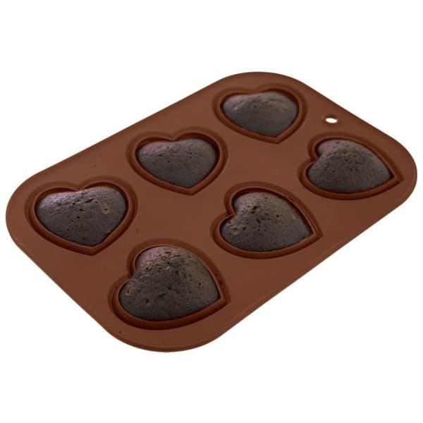 Hjerteformet silikoneform til bagning af muffins