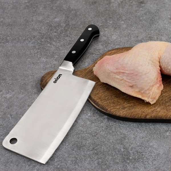 Kødøkse med 18 cm klinge i rustfrit stål