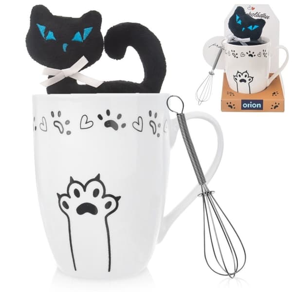 Perfekt presentset: Mugg, kattmaskot & omrörare för kattälskare