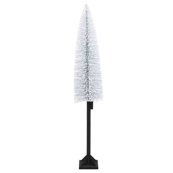 Hvidt juletræ 147 cm med 30 LED-lys og snedækket effekt