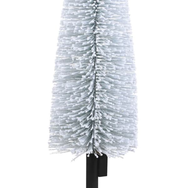 Vit konstgjord julgran 120 cm med 25 LED-lampor och snöeffekt
