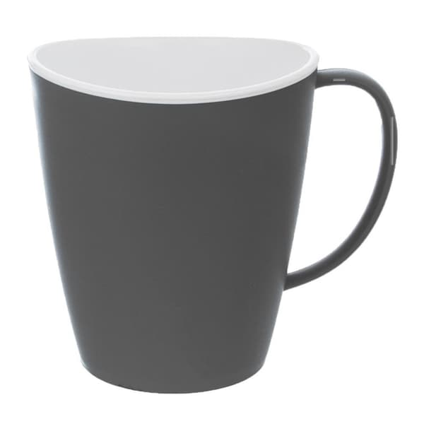 Uknuselig kaffekrus for kaffe og te i to farger