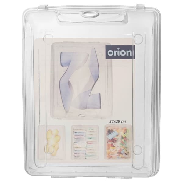 Transparent opbevaringsboks med låg og ventilationshul