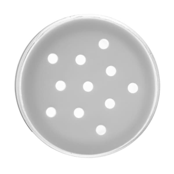 Glassbeholder for krydder med sort plastlokk