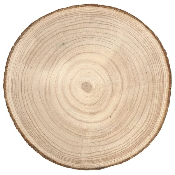 Dekorativ treplate med bark for borddekking og lysestaker