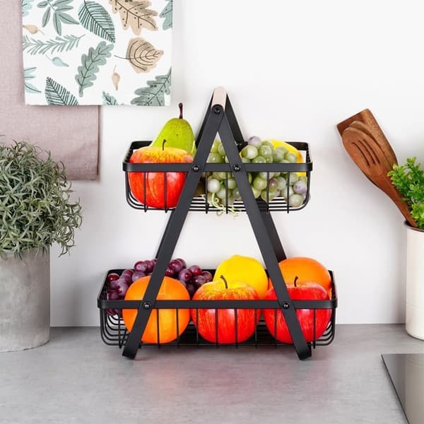 Loftstil metallkurv for frukt og grønnsaker