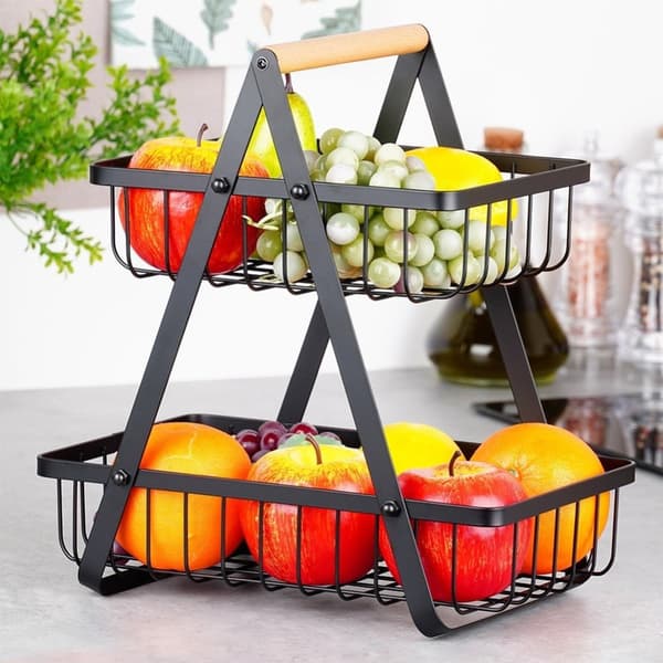 Loftstil metallkurv for frukt og grønnsaker