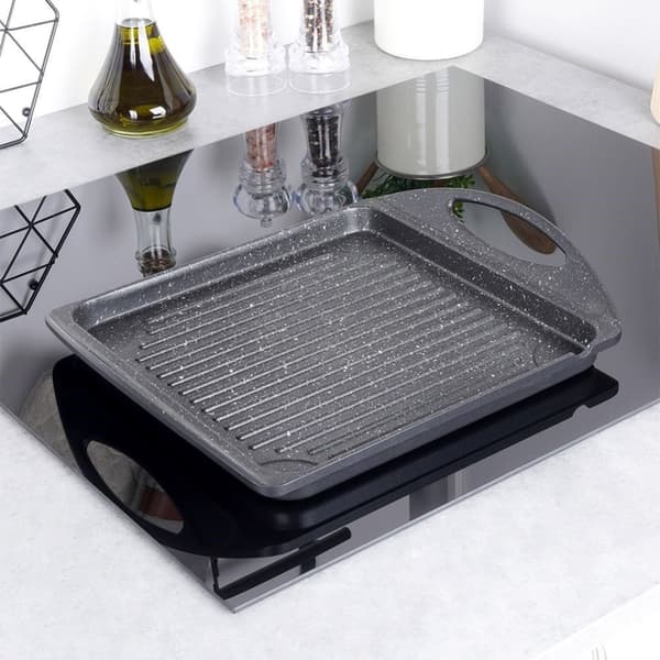 Grillplate i aluminium med non-stick granittbelegg