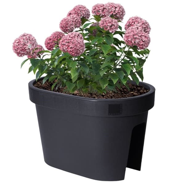 Rail blomsterpotte i sort, 90% resirkulert materiale