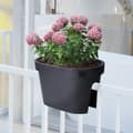 Miniatyrbilde 2 av 6: Rail blomsterpotte i sort, 90% resirkulert materiale