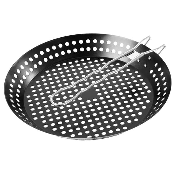 Grillpanne: Non-stick, perforert overflate, langt håndtak