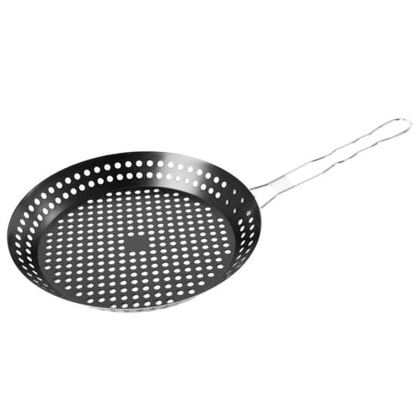 Grillpanne: Non-stick, perforert overflate, langt håndtak
