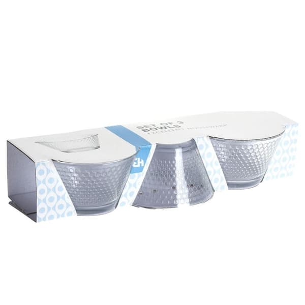 Elegant glassbollesett for salat, snacks, dessert - tåler oppvaskmaskin