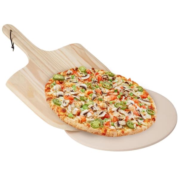 Pizzasett med stein, spade og kutter for perfekte pizzaer
