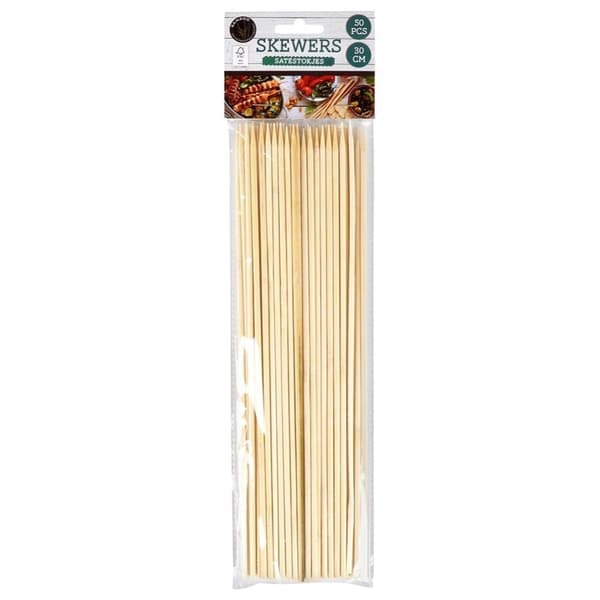 Grillspett 30cm - Set med 50 träspett för kebab