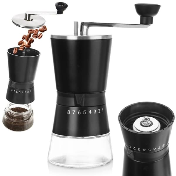 Manuell kaffekvern med justerbar keramisk malegrad