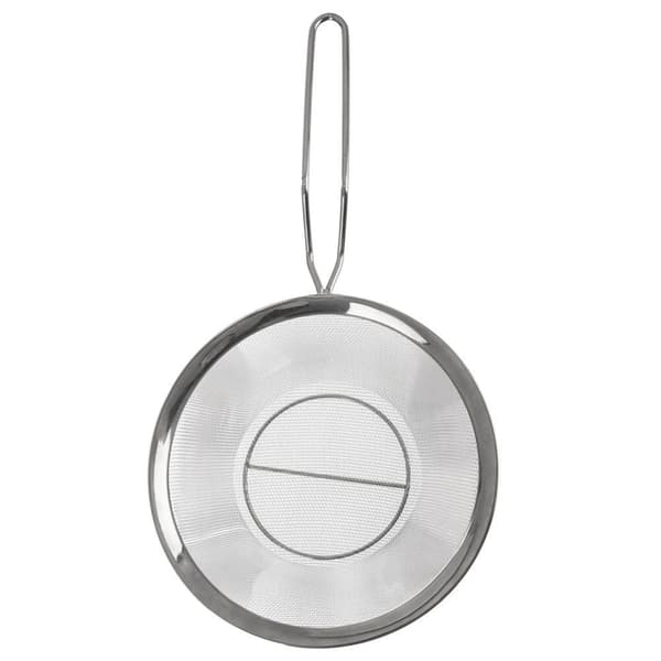 Ståltrådkurv med langt håndtak for steking og siling