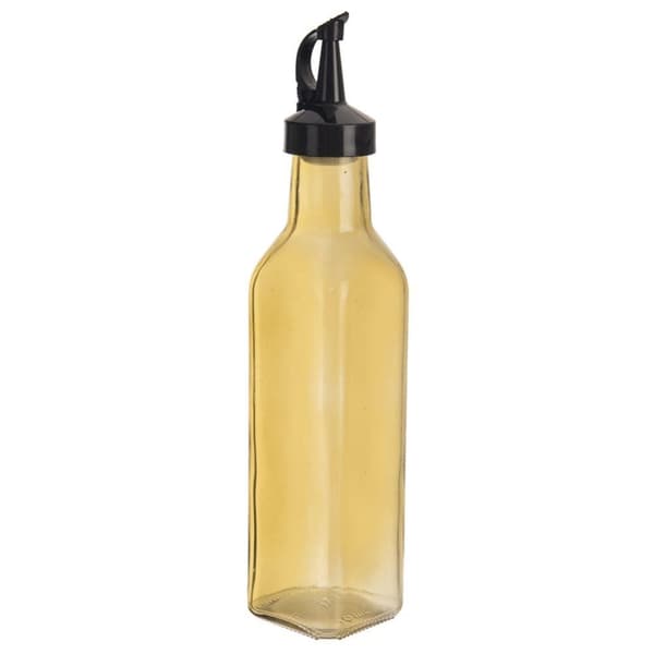 Olivenolieflaske med genlukkelig dosering, 265 ml, gult glas