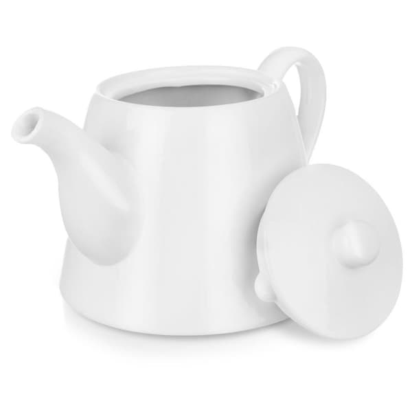 Elegant hvid porcelænskande, 2L, tåler opvaskemaskine og mikroovn