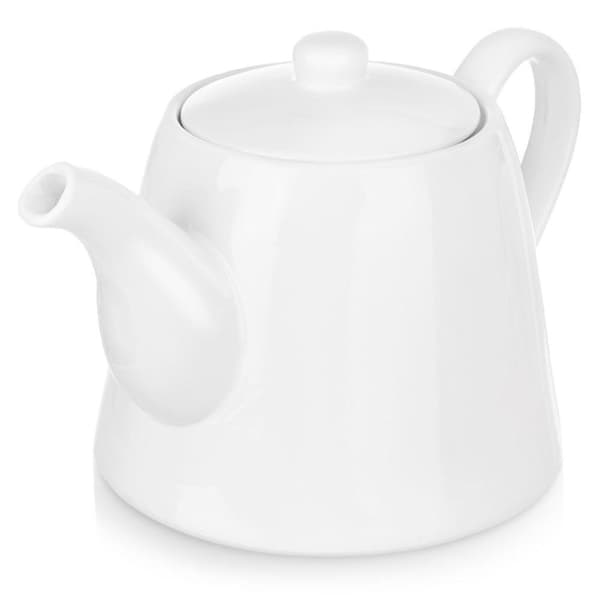 Elegant hvid porcelænskande, 2L, tåler opvaskemaskine og mikroovn