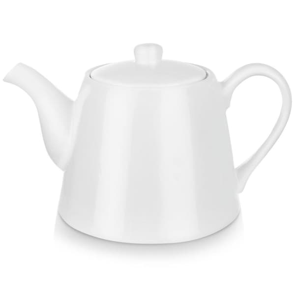 Elegant hvid porcelænskande, 2L, tåler opvaskemaskine og mikroovn