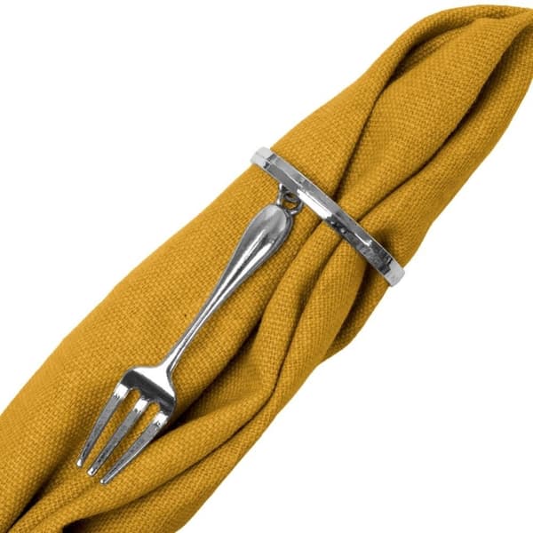 Serviettringer 4-pakning, sølv, metall, 4 cm, elegant bestikk