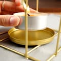 Miniatyrbilde 5 av 7: Fugleburlykt for lys/telys i gylden metall