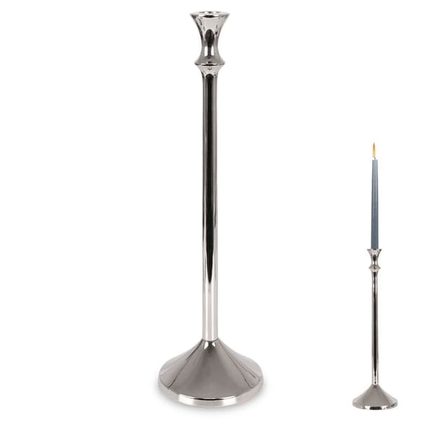 Klassisk Aluminium Ljusstake i Silver för Långt Ljus