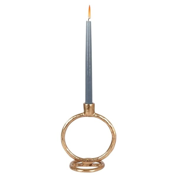 Klassisk lysestake av aluminium i gylden farge