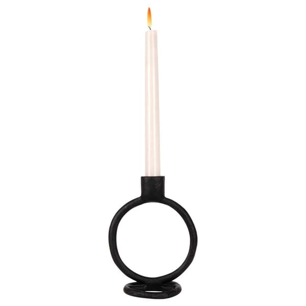 Elegant sort lysestake i aluminium for lange lys