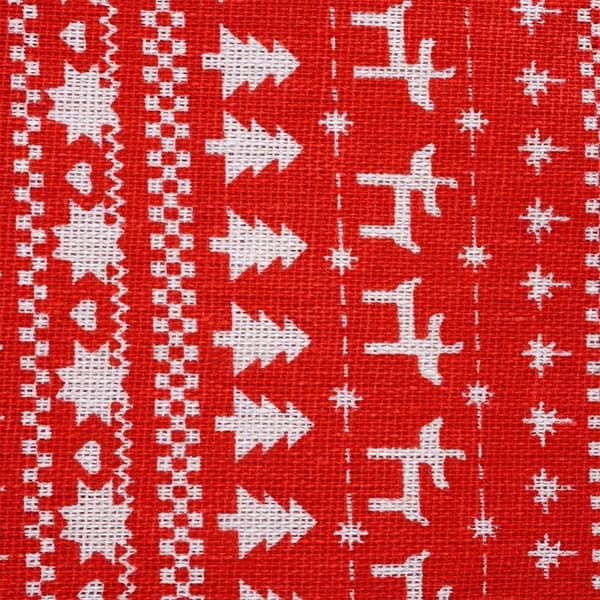 Rød Klut med julepynt 130x180 cm