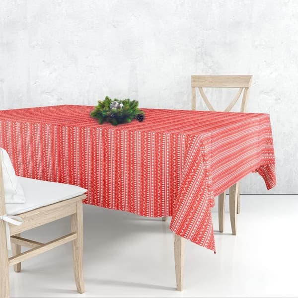 Rød Klut med julepynt 130x180 cm