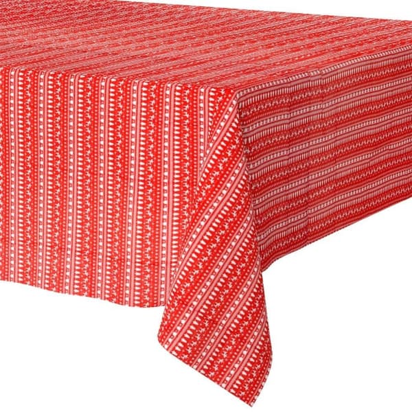Rød Klut med julepynt 130x180 cm