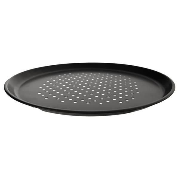 Rund pizzaplade med perforeret bund og non-stick belægning