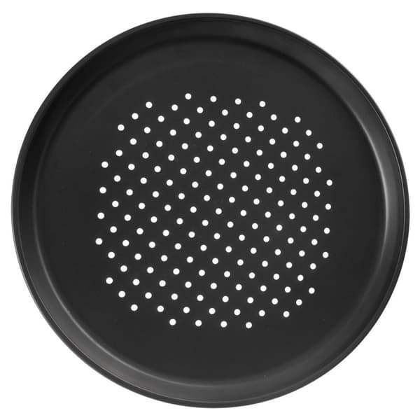 Rund pizzaplade med perforeret bund og non-stick belægning