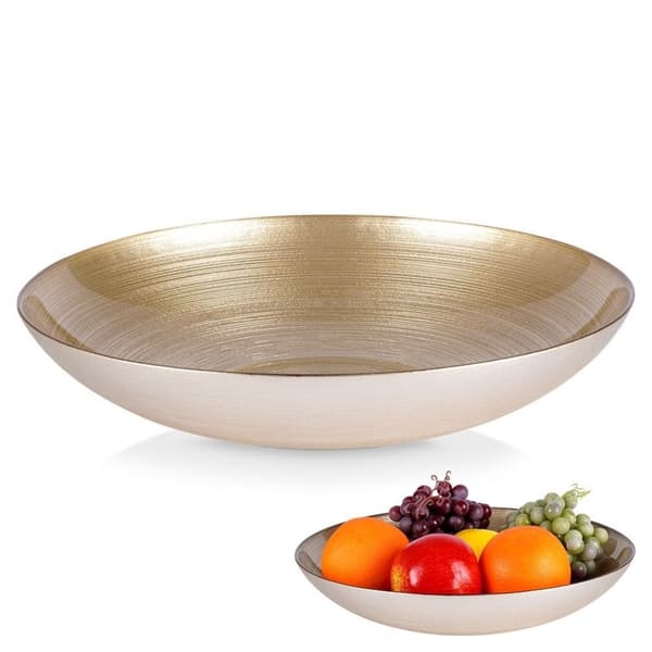 Stor gyllen glassbolle til salat og servering